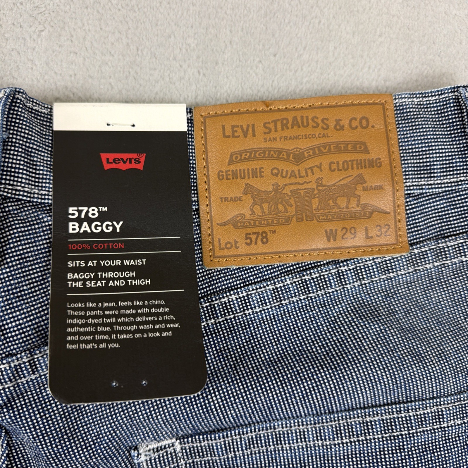 Levi’s Premium 578 Baggy Jeans Men’s Size 29×32 Aged Indigo Pin Cotton