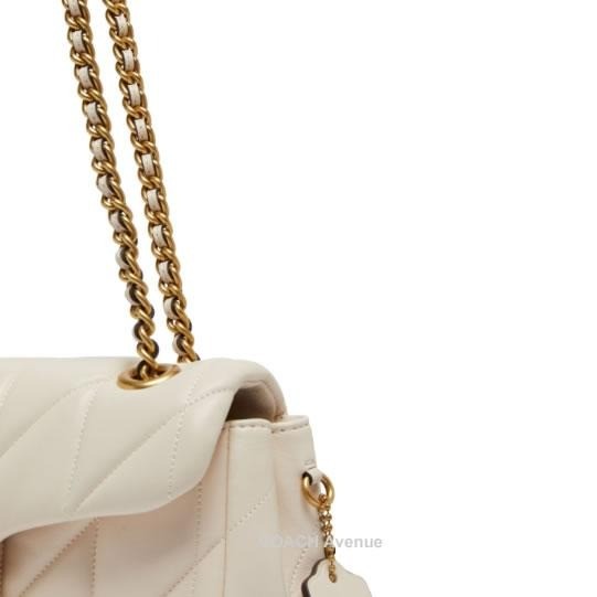COACH Tabby 20 Quilted Shoulder Bag Nappa Leather White CP149 Gold outlet