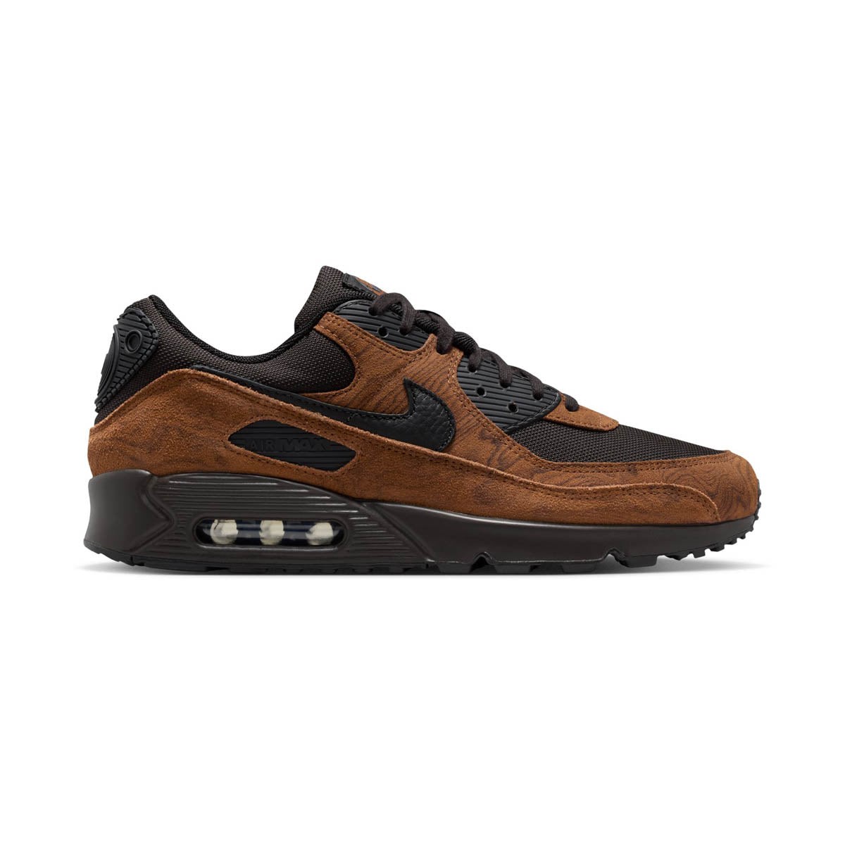 MENS NIKE AIR MAX 90 PREMIUM_LT BRITISH TAN/BLACK IQ0283-281-SIZE 7.5