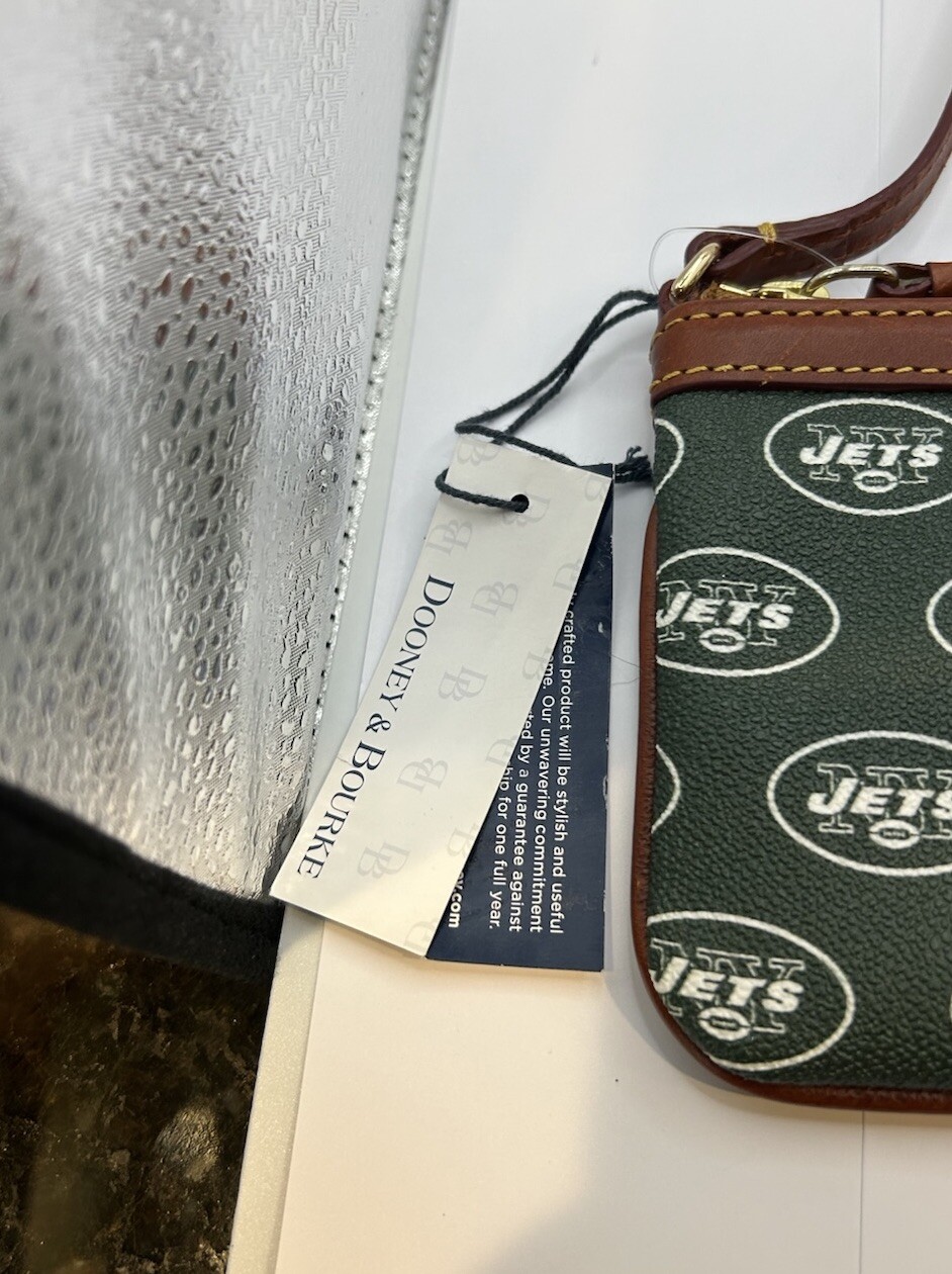 Dooney & Bourke NFL New York Jets Wristlet 7.75″W x .75″H x 4.5″D