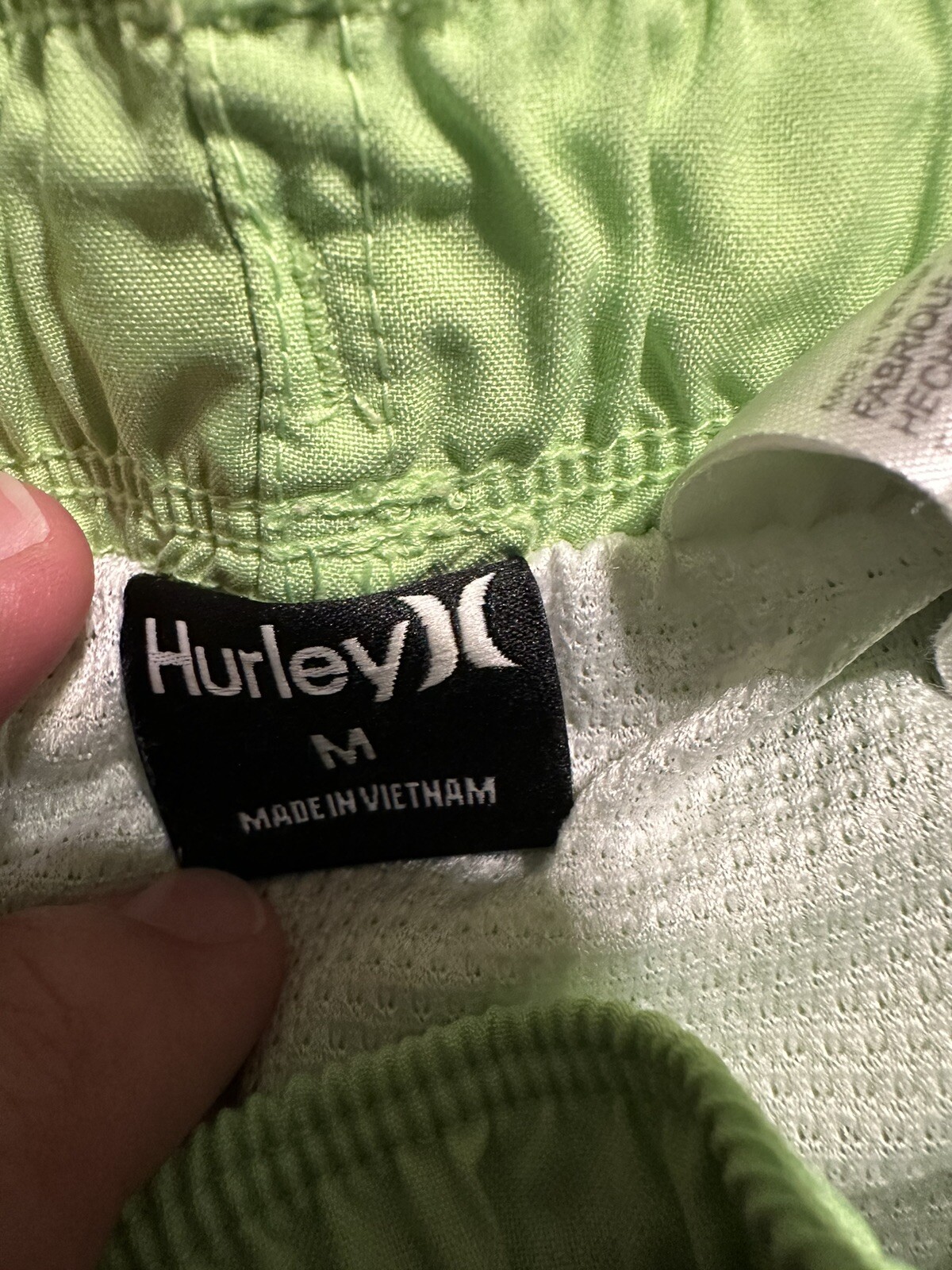 Hurley Boys Neon Green Size M Quick Dry Swim Trunks