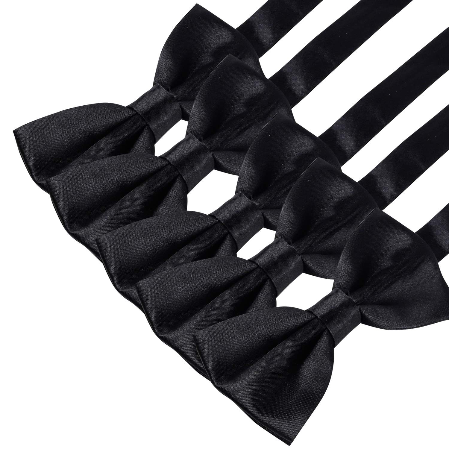 10 Pcs Elegant black Pre-tied Bow ties Formal Tuxedo Bowtie Set with Adjustab…