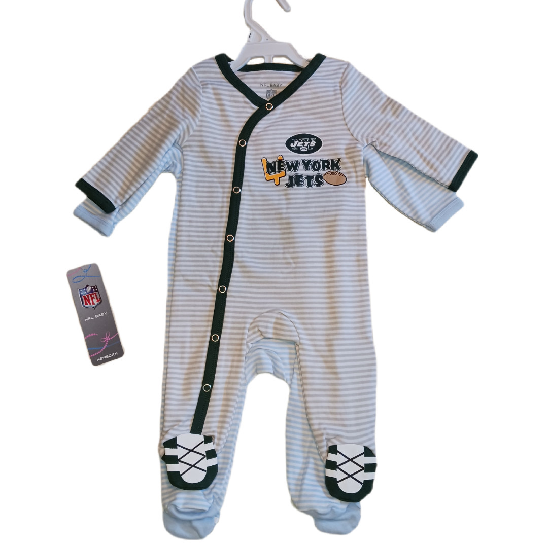 New York Jets Newborn 0/3M Sleeper NFL Baby Long Sleeve 2 Piece Set 0-3 Month