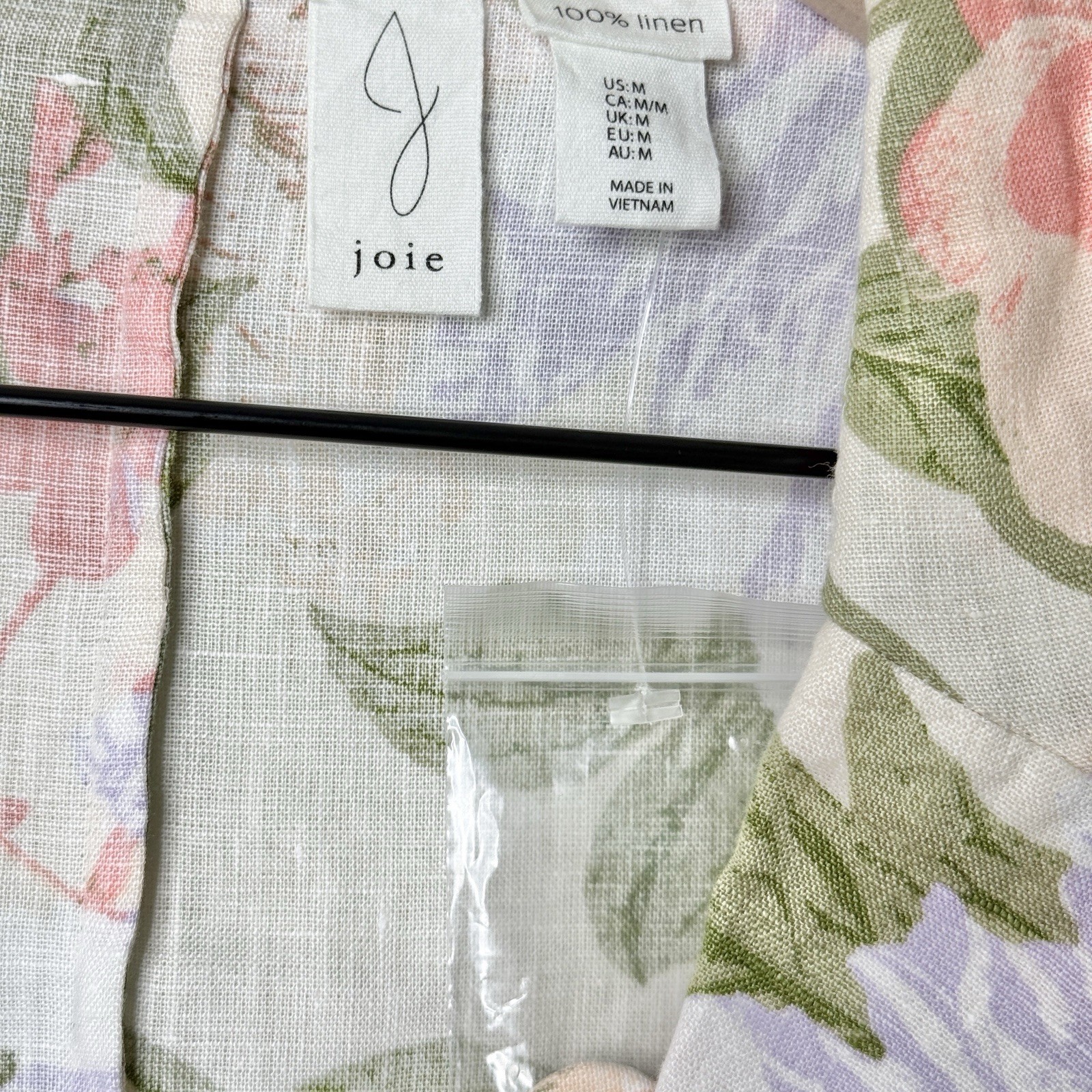 NEW Joie Linen Floral Blazer Jacket Cottagecore Pink Beige Purple Size Medium