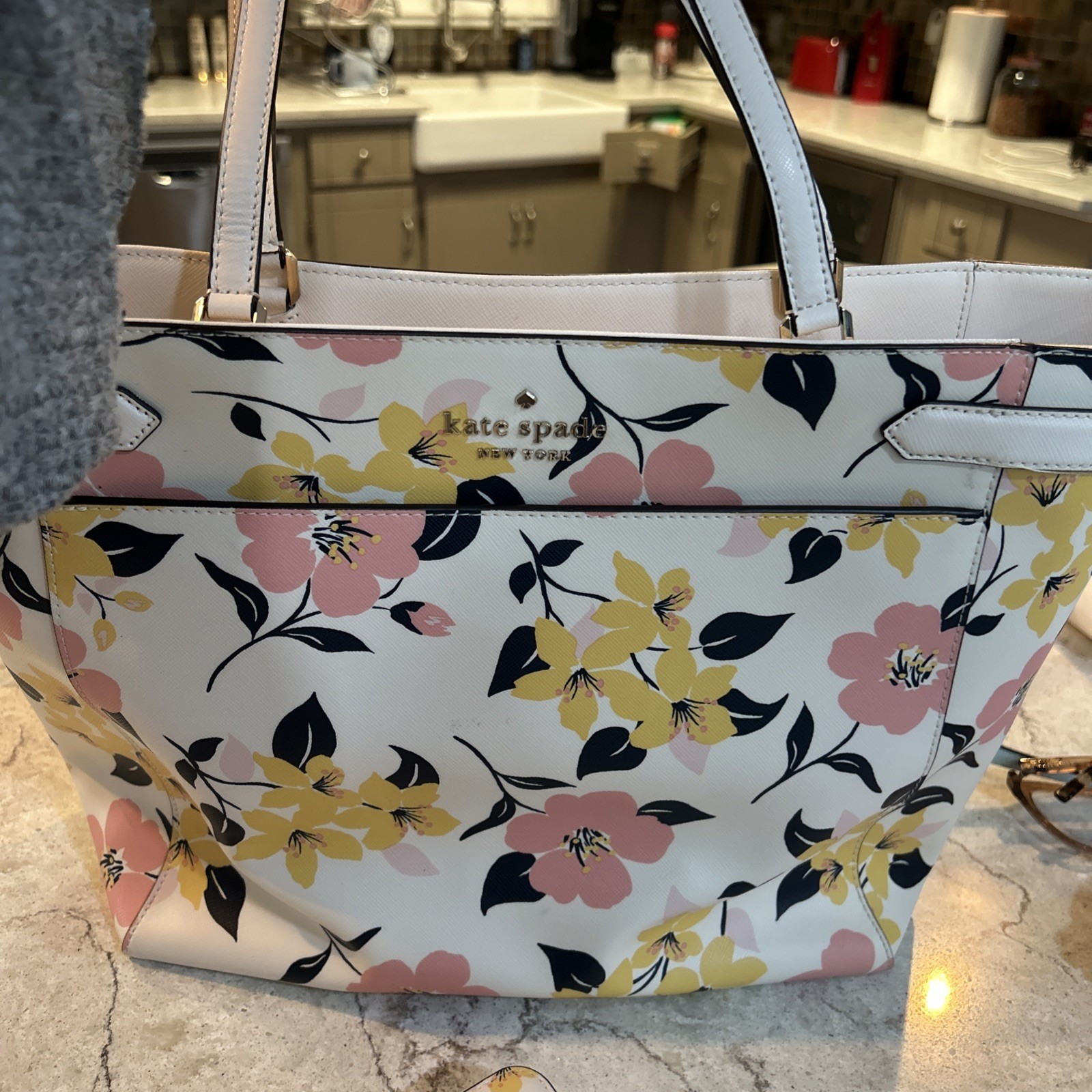 Kate Spade New York Staci Lily Blooms Floral Laptop Tote With Wallet