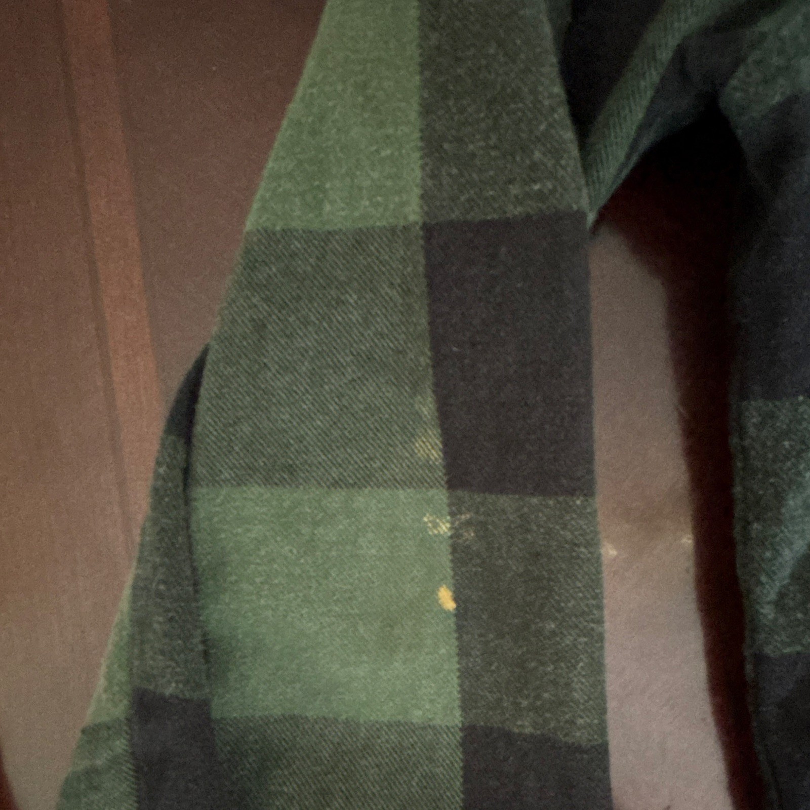 Bespoke Shirt Mens XL Green Black Plaid Flannel Long Sleeve Button-Up Pockets