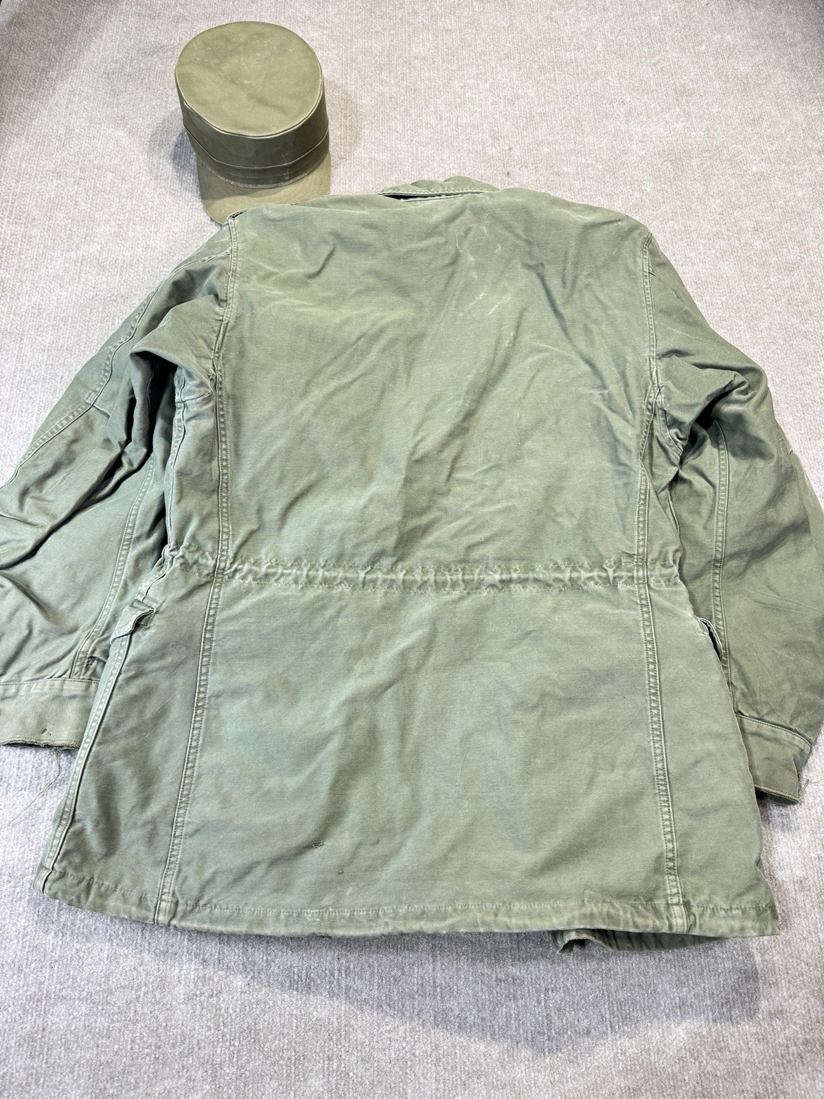 US ARMY M51 Korean War 1958 Field Jacket Vintage OG 107 Long Small Pent Mic Hat