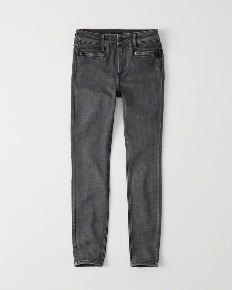 Abercrombie & Fitch Super Skinny Ankle Jeans Grey Denim 26 New Gray Vintage NWT