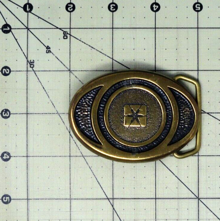 Pacific Bell Emblem Belt Buckle Employee Uniform Brass Vtg 80s Synanon .NOX154