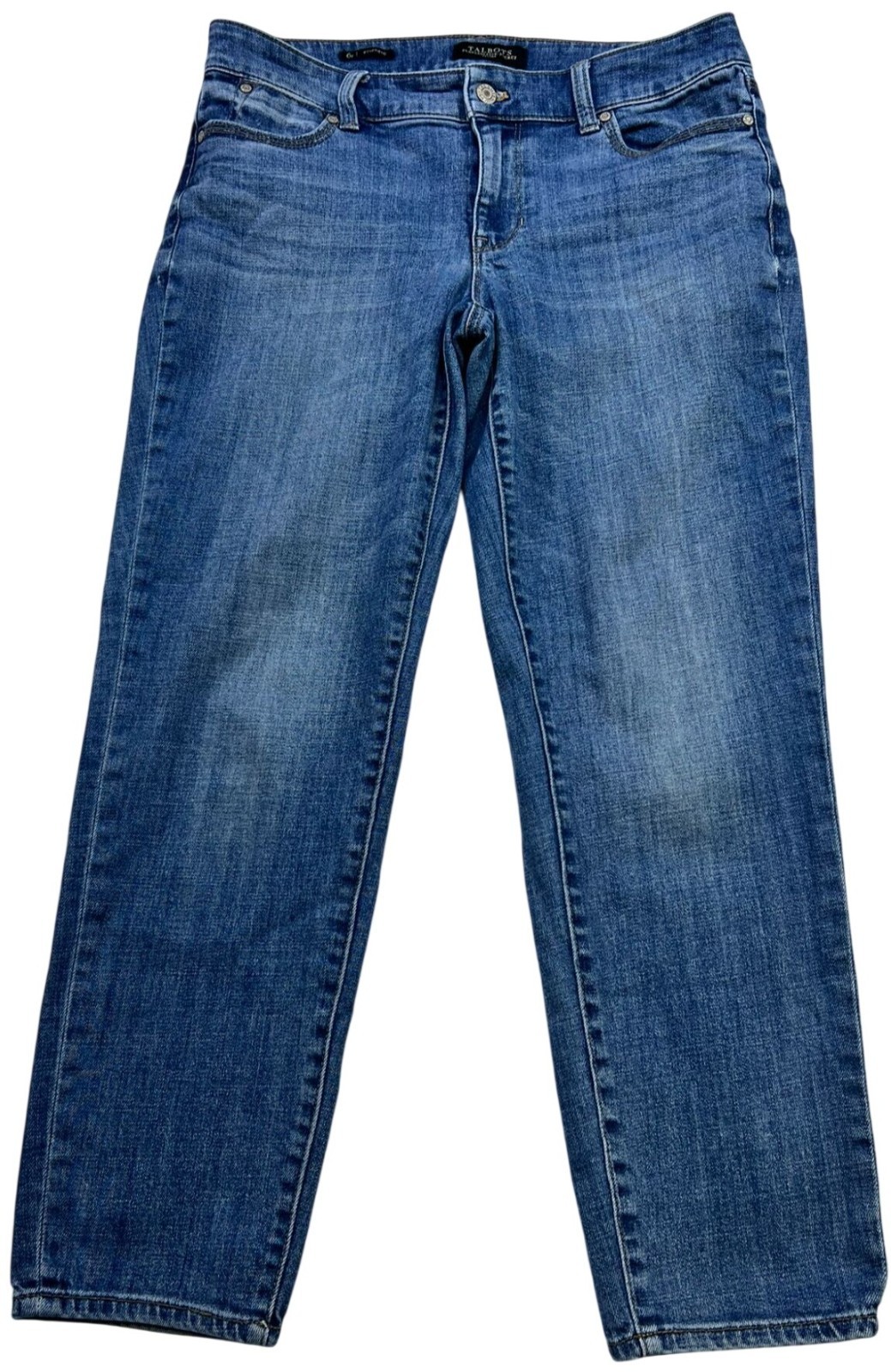Talbots Womens Flawless Five-Pocket Boyfriend Jeans Stretch Denim Size 6P Blue