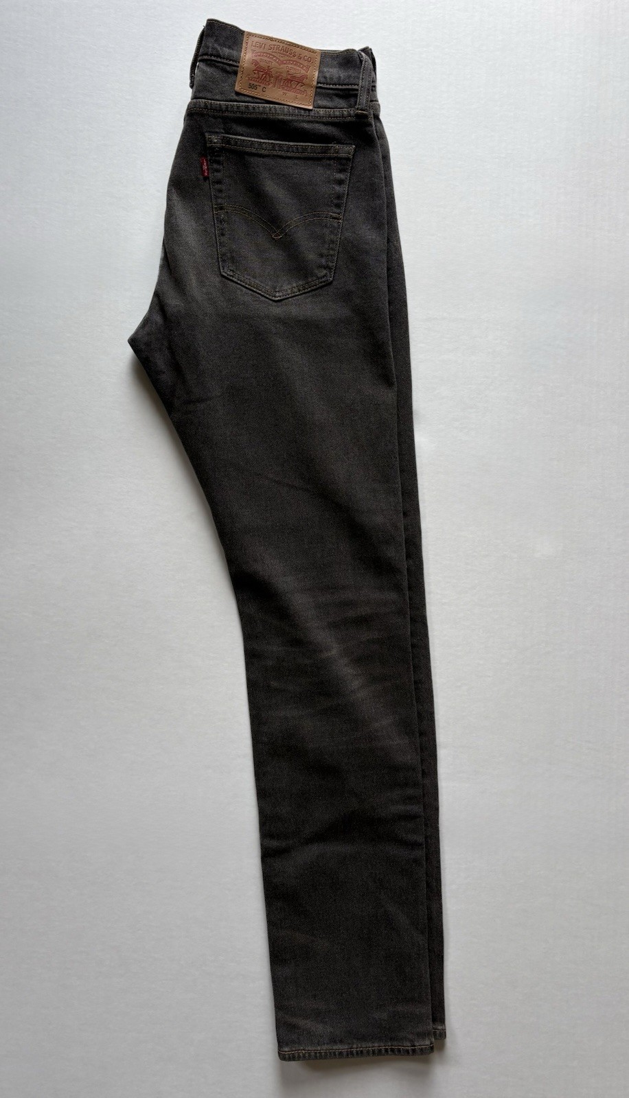 Women’s Levi’s 505 C Customized Slim Straight Jeans Gray Distressed 29×32