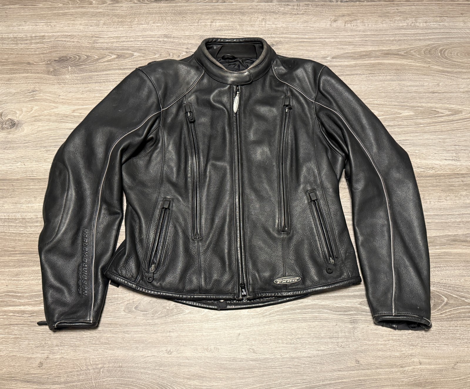 VTG 2006 Harley Davidson FXRG Leather Motorcycle Jacket Women’s Large 98520-05VW