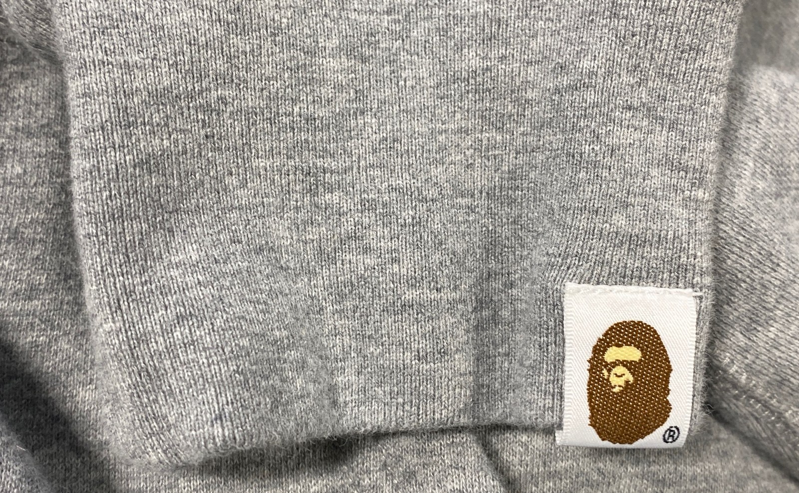 A Bathing Ape College Logo Pullover Hoodie Gray Bape Ape Head Size M