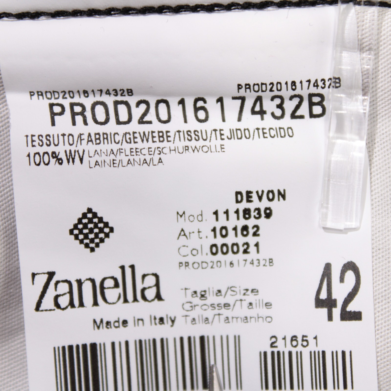 Zanella NWD Dress Pants Size 42 US Devon In Solid Gray 100% Wool