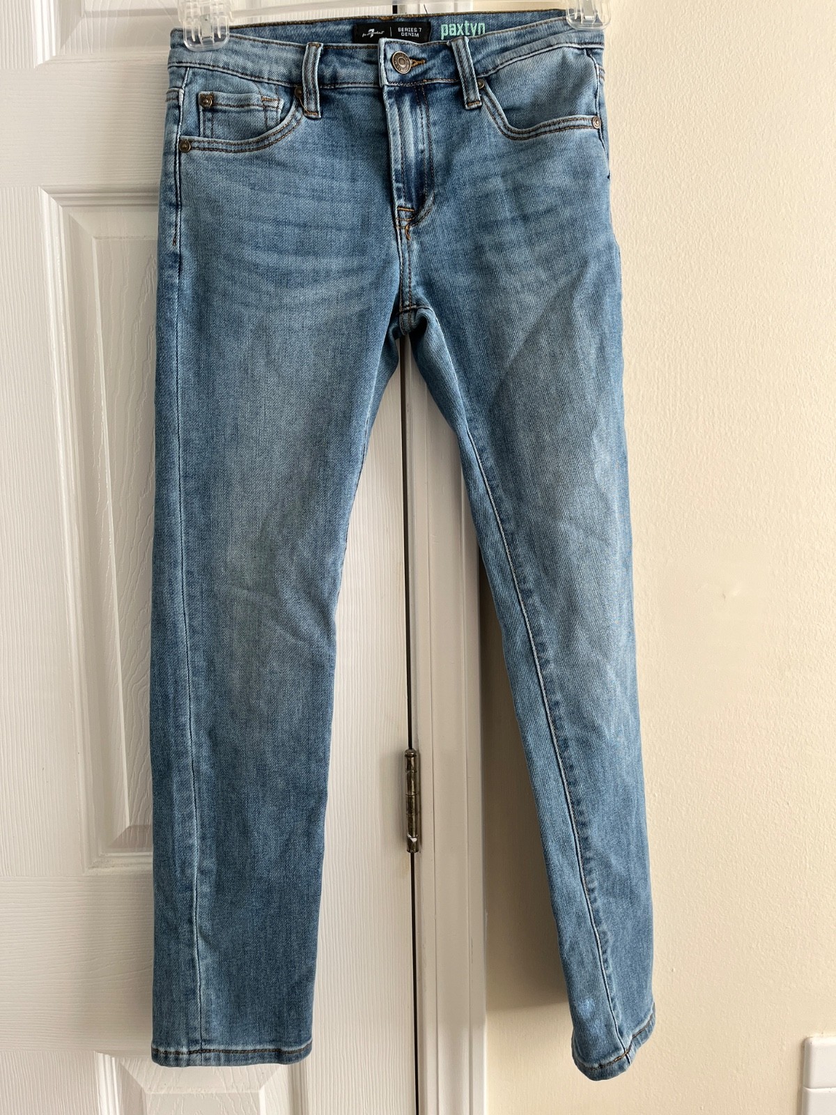 Seven For All Mankind Paxtyn skinny jeans light blue denim Size 12