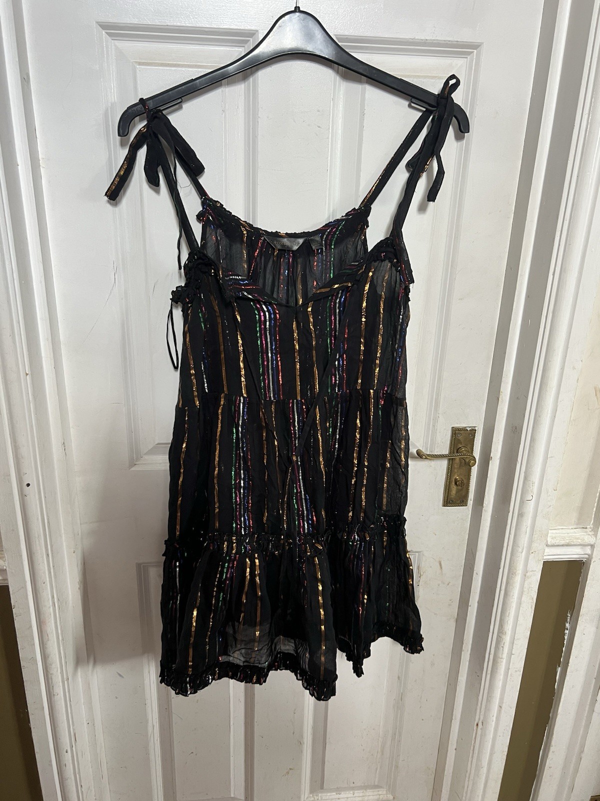 Monsoon Accessorize Beach Rainbow Shiny Dress UK Size Medium