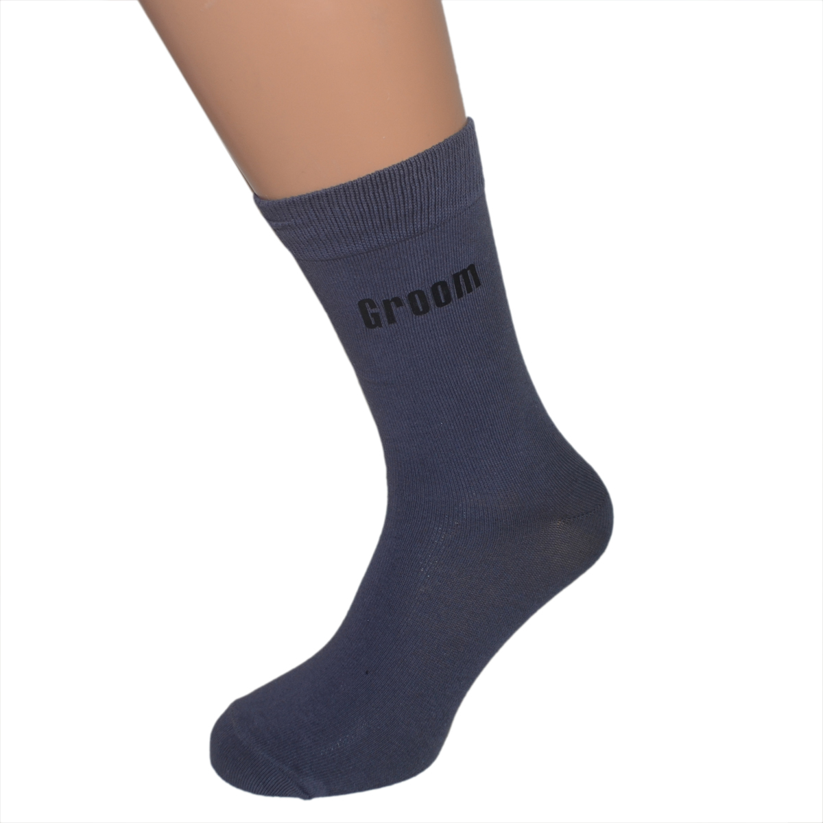 Ash Grey Wedding Socks with Black Vinyl Text Wedding Titles (Ref Grey GL)