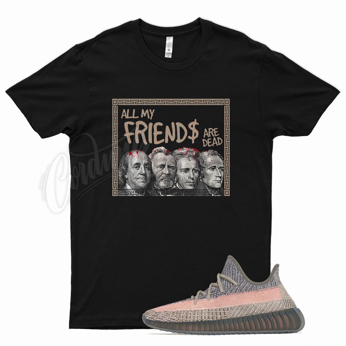 FRIENDS T Shirt for YZ 350 ” ASH STONE ” 380 500 700 Glow Blue Sand Taupe