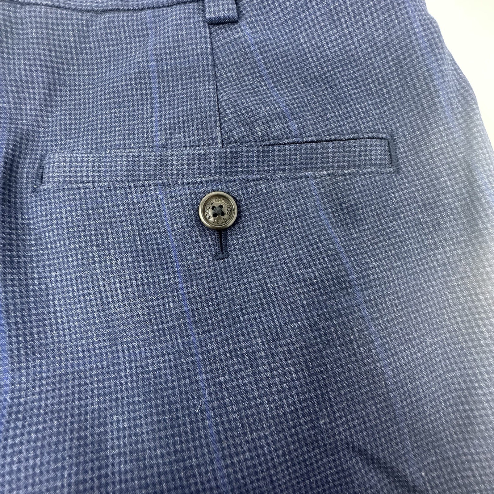 Brooks Brothers Advantage Chino Pants Men Size 36 X 34 Navy Plaid Clark