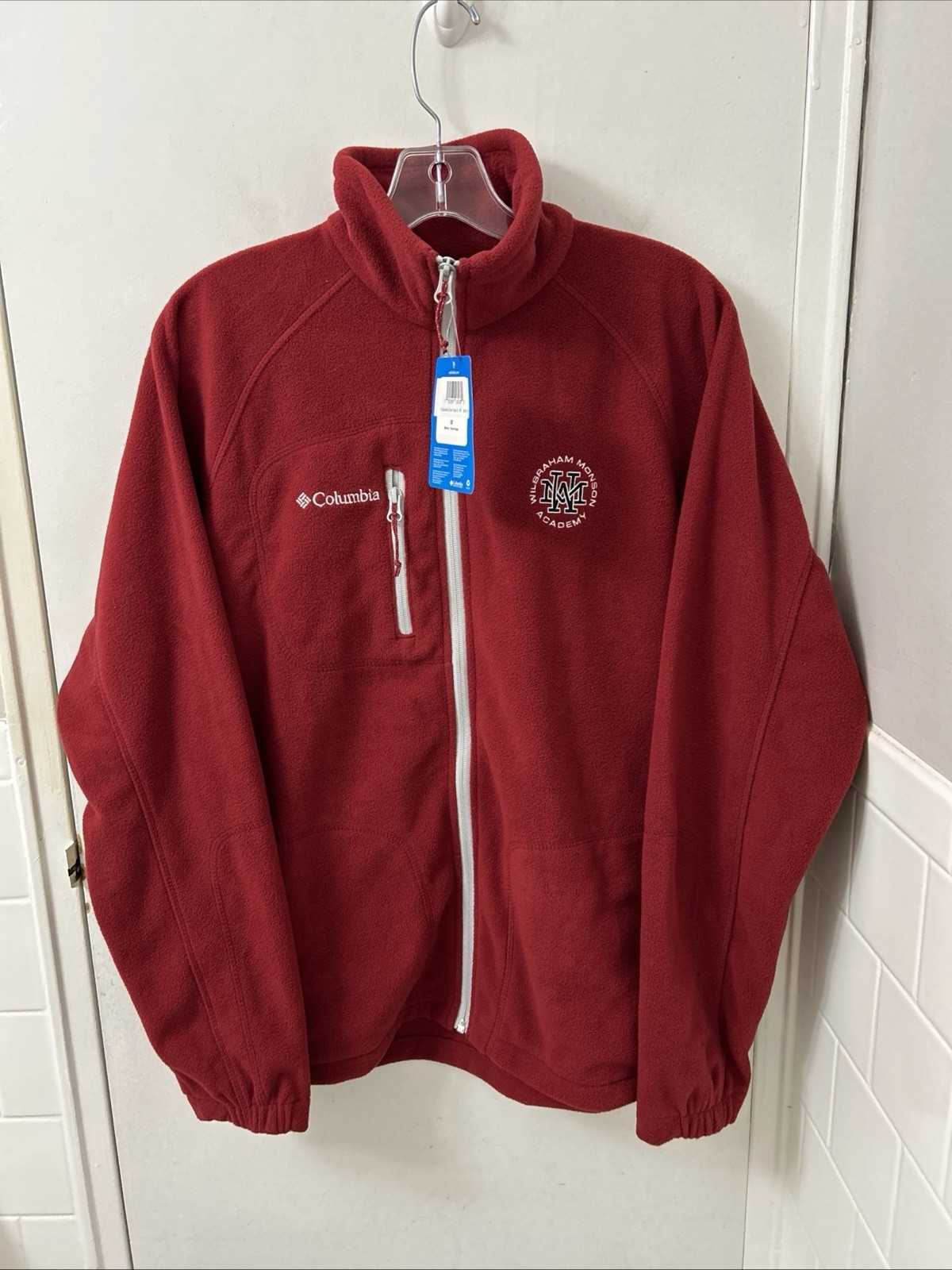 Columbia Fast Trek II Fleece Jacket Mens Medium Red Full Zip L/S NWT $69 MSRP