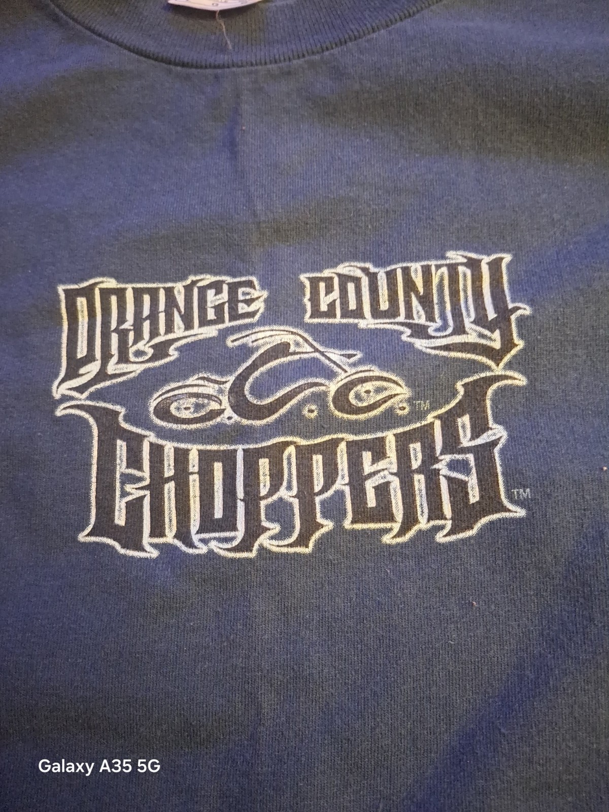 Vintage Orange County Chopper T-shirt Size Large Motorcycle Sword Flames