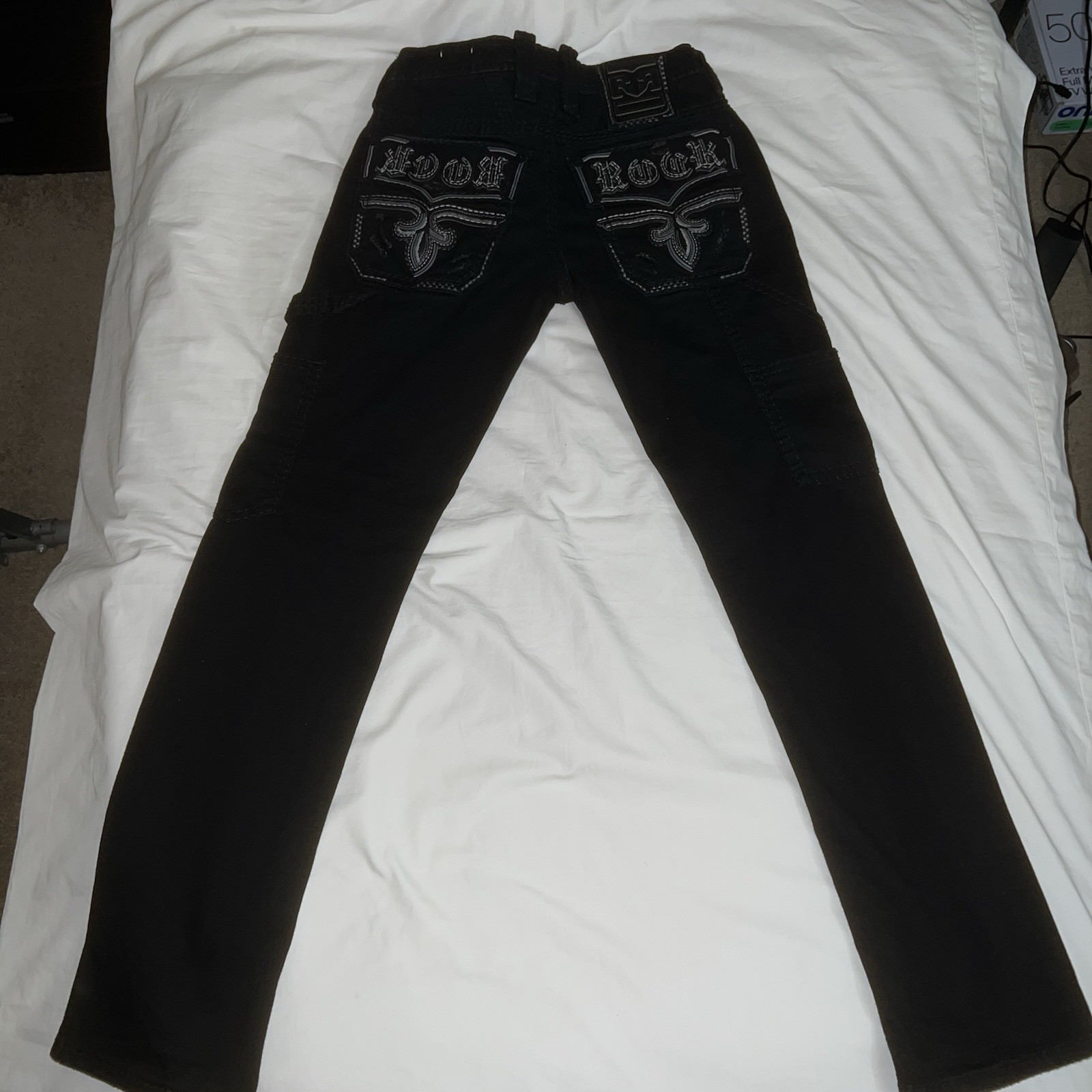 Black Rock Revival Distressed Carpenter Straight Jeans Size 30×34