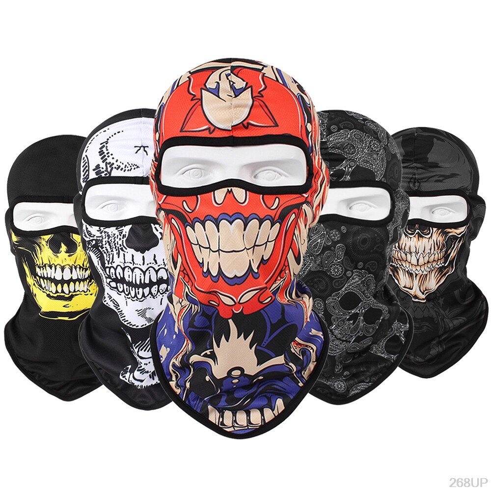Tactical Skull Ghost Printed Full Face Mask Balaclava Halloween Ski Motorcycle