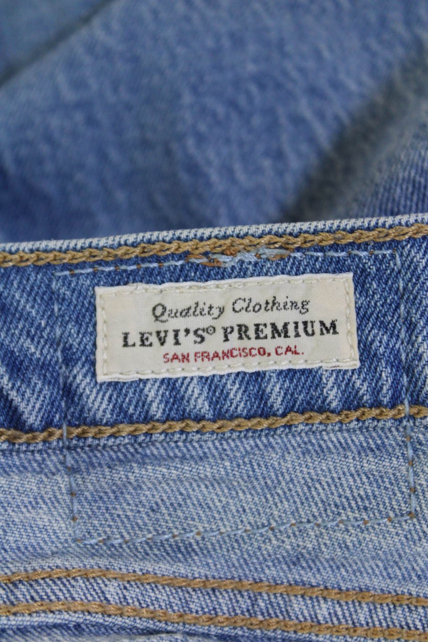 Levis Womens Cotton Button Zip Straight Leg Denim Jeans Blue Size EUR 31