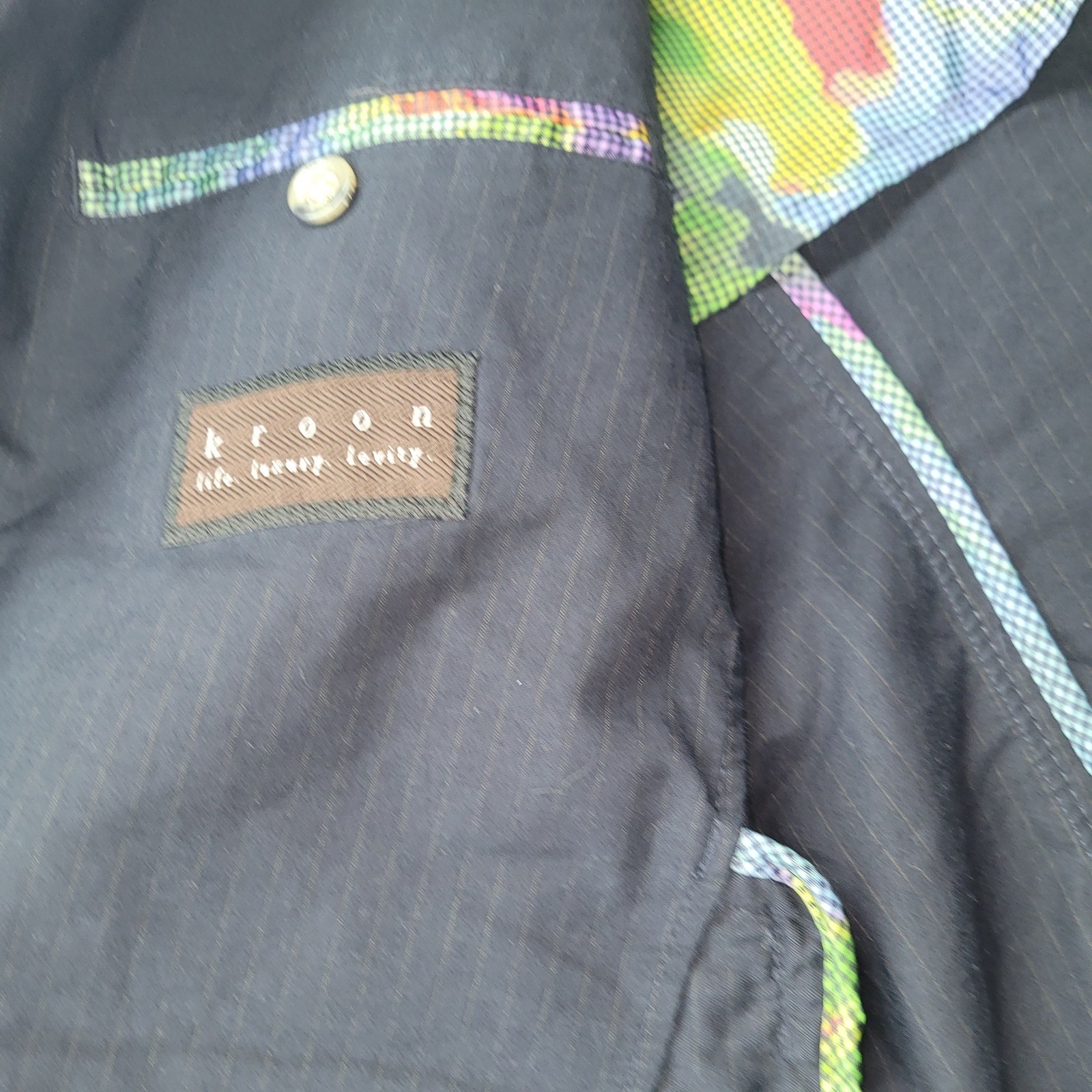 Kroon Navy Pinstripe Jacket Blazer Mens 42R Cotton Blend Unstructured Sport Coat