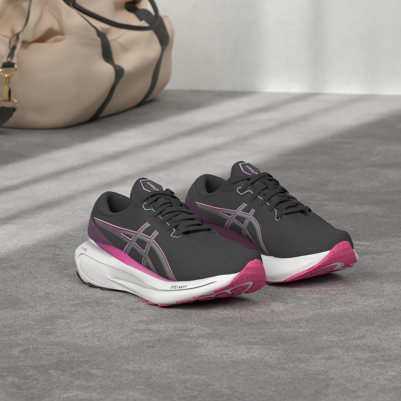 ASICS Women’s Gel-Kayano 30 Running Shoes, 9.5, Black/Lilac HINT