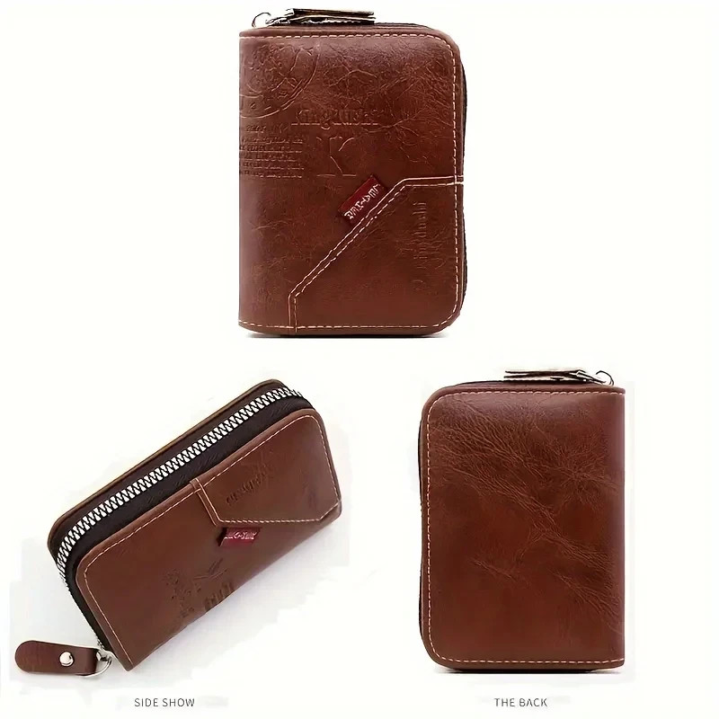 Mens RFID Blocking Leather Wallet Credit Card ID Holder Zipper Purse Waterproof