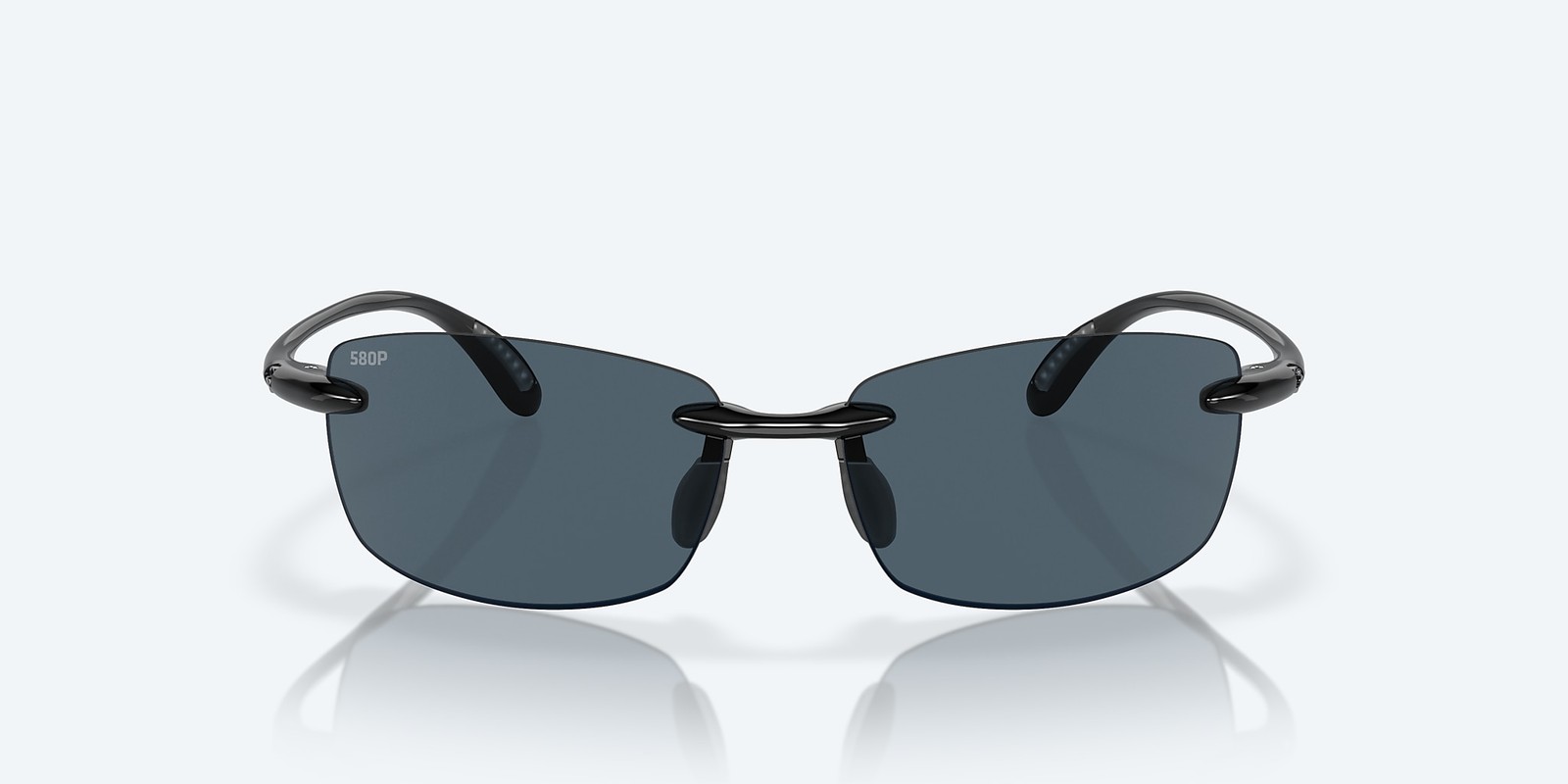 Costa Del Mar Ballast Shiny Black/Gray 580P Polarized 60 mm Sunglasses BA 11 OGP