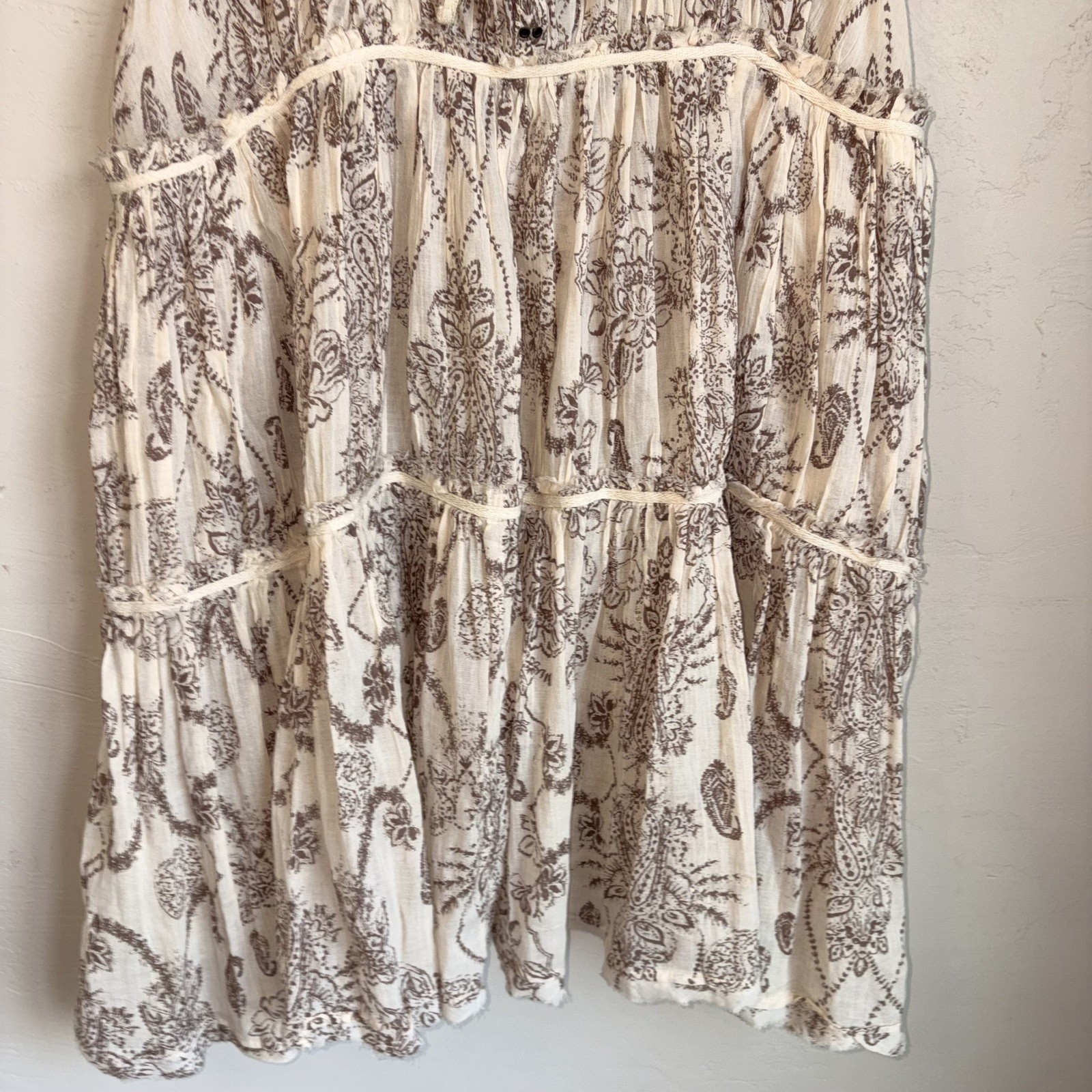 Free People Intimately FP Sundown Nightie Size S/P Small Cream Brown Floral