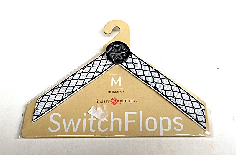 Switch Flops Lindsay Phillips Black Diamond Print Medium Interchangeable Straps