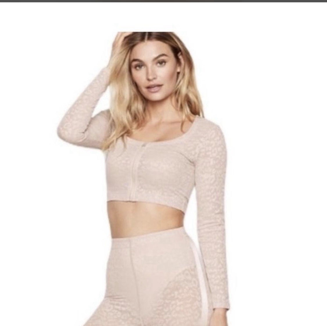 Victoria’s Secret 3 piece mesh Animal Print cropped jacket sport Bra & Leggings