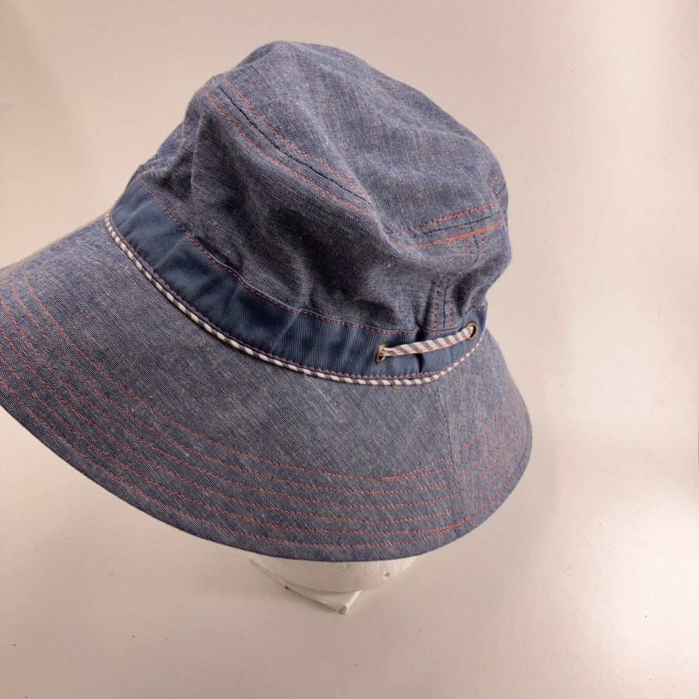 PISTIL large brim sun hat blue cotton