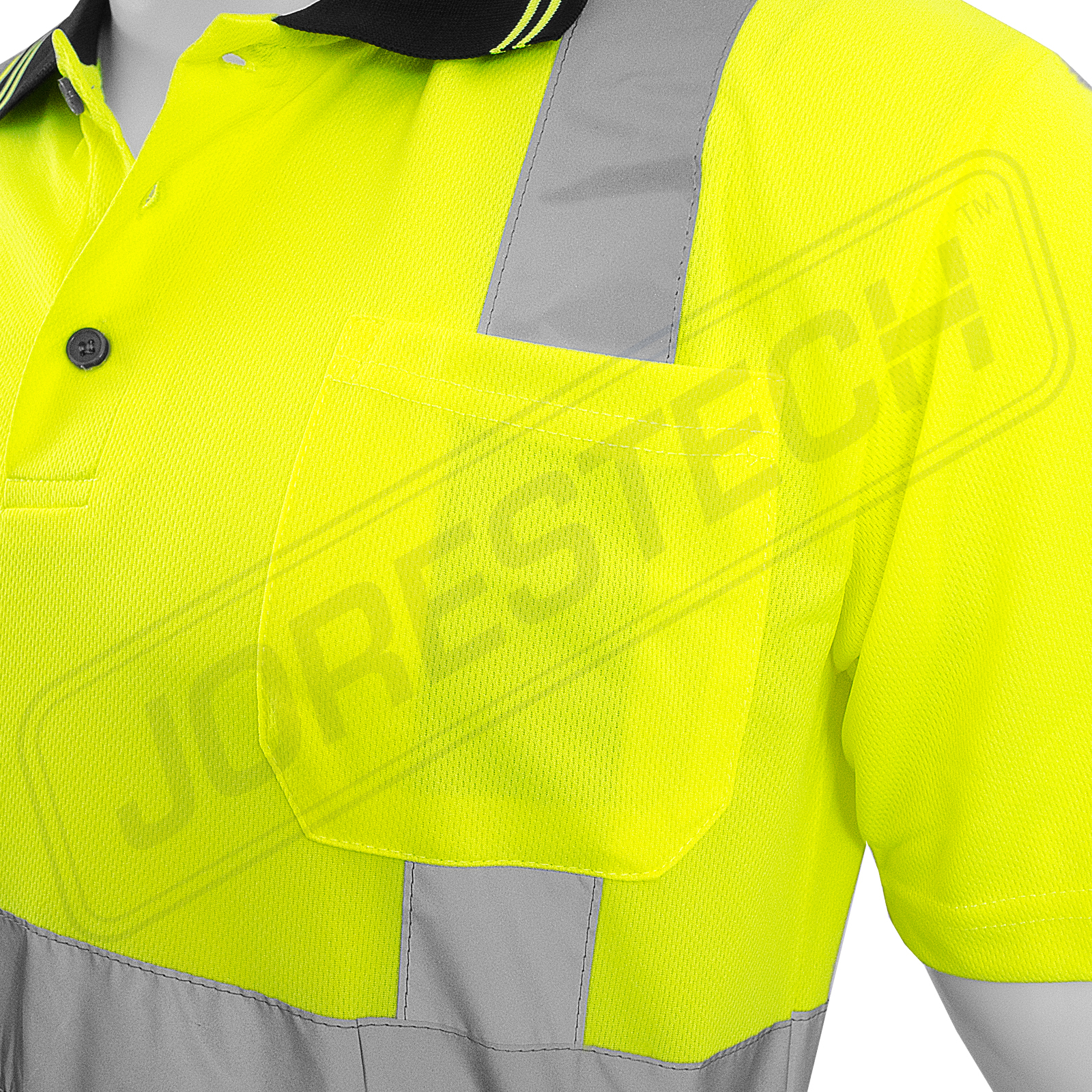 5 Pack NEW JORESTECH ANSI/ISEA Class 2 Safety Reflective Quick-Dry Polo Shirts