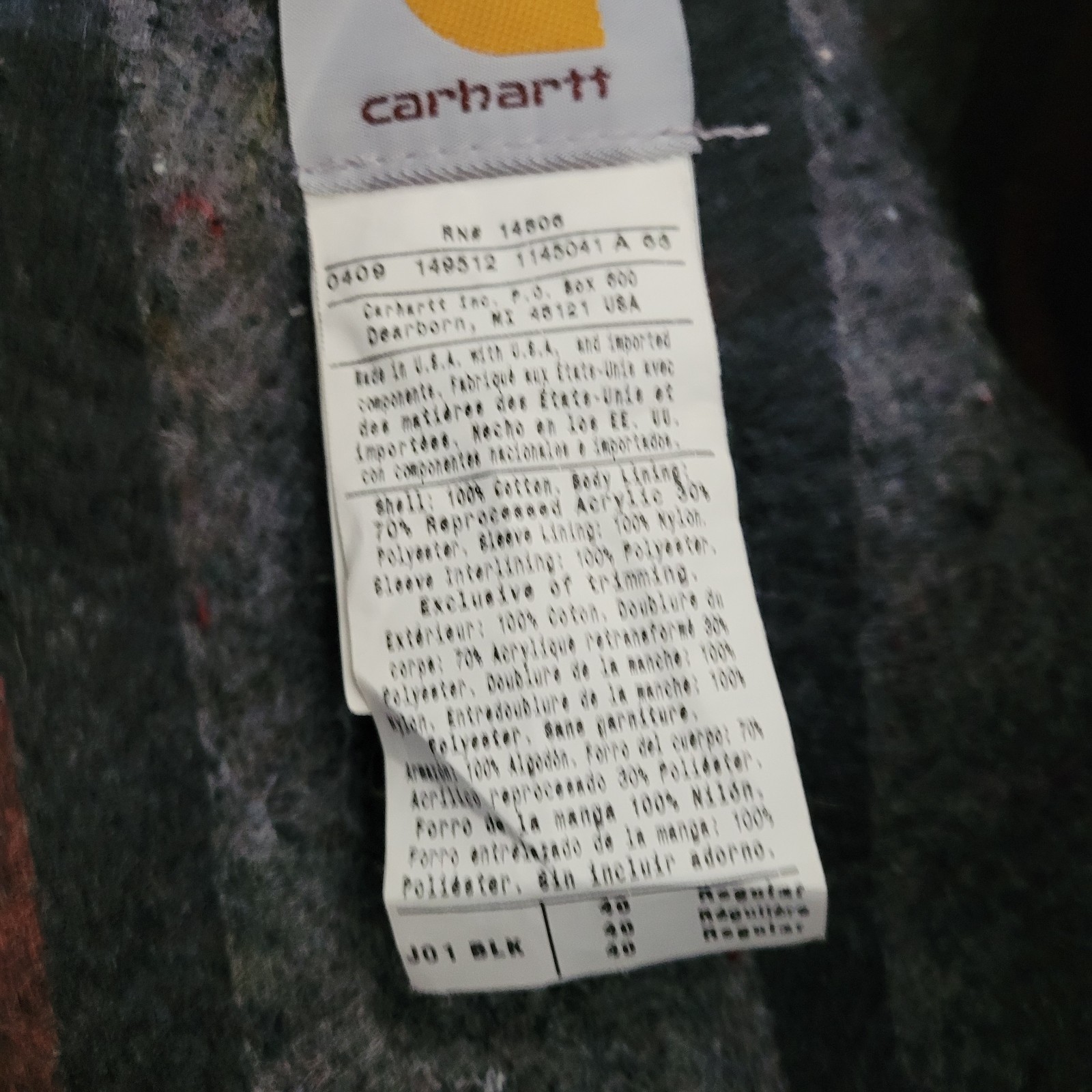 Carhartt Detroit Blanket Lined NEW without tags M 40 Reg.