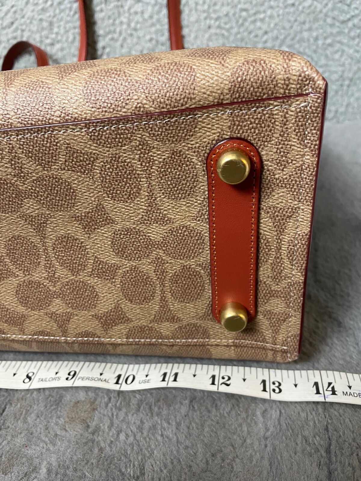 Coach Signature Willow Tote Womens Tan Rust Handbag Logo Roomy Fits Laptop