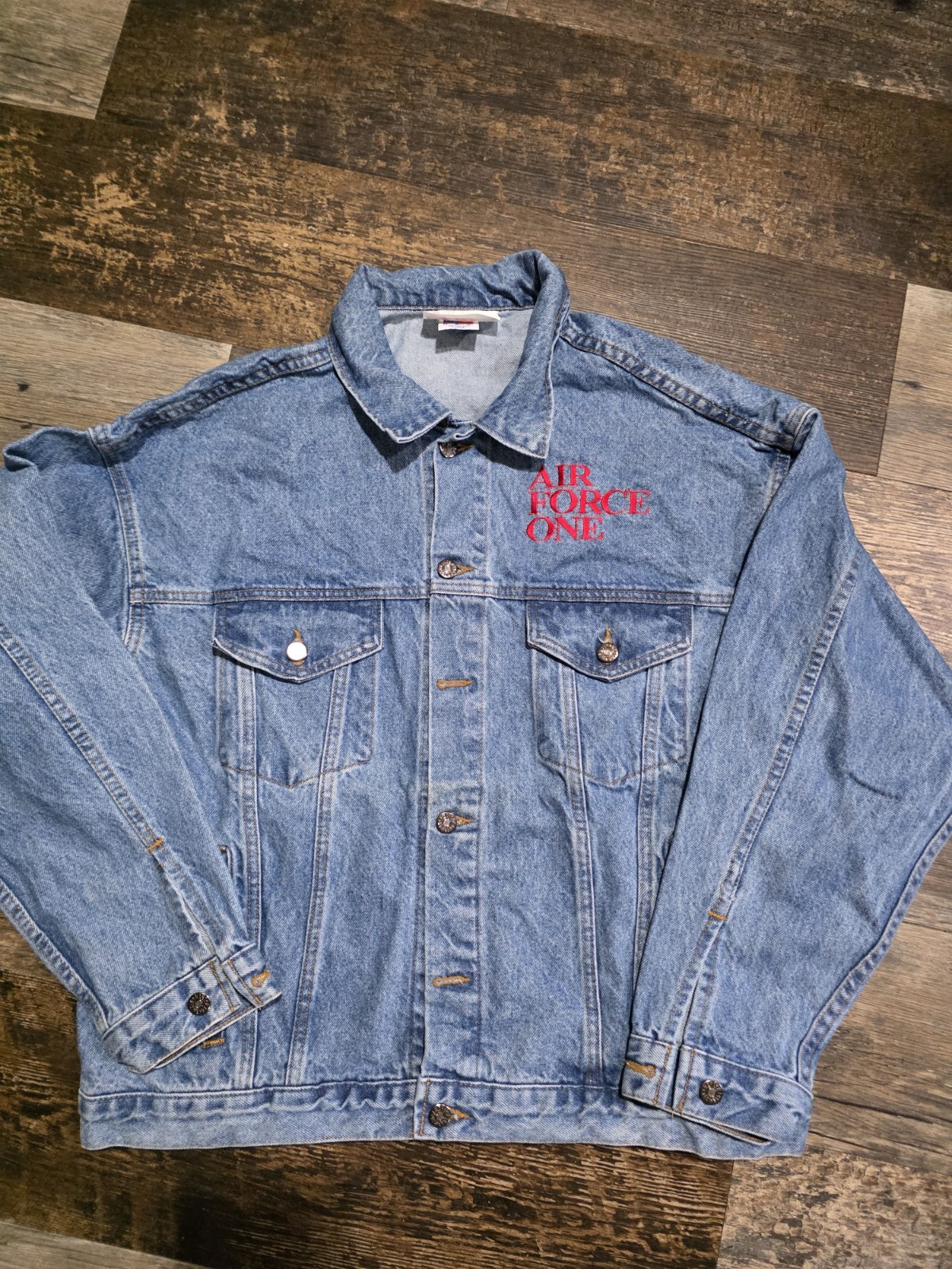 Vintage 1997 Columbia Pictures Air Force One Denim Jacket Size Large Made In USA
