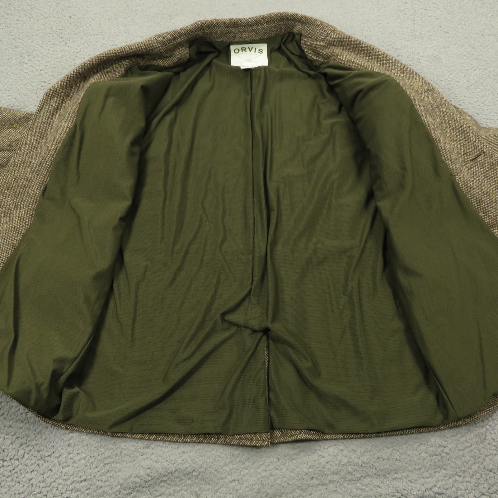 Orvis Jacket Men Large Tweed Elbow Patch Sport Coat Hunting Blazer Cruiser Fleck