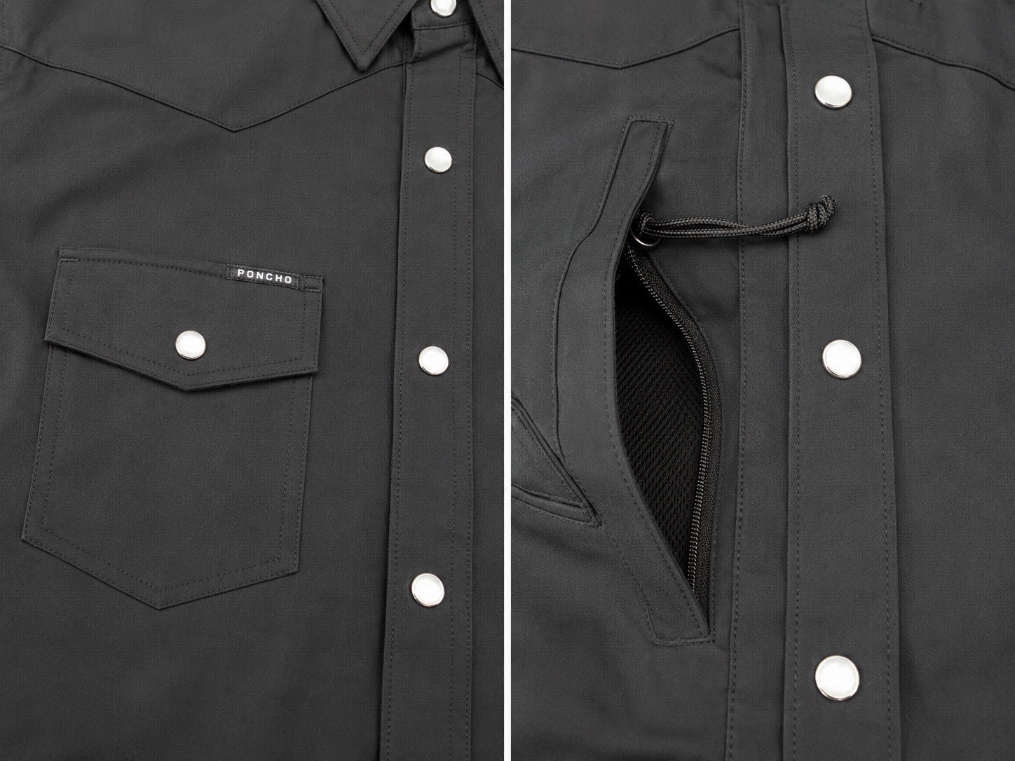 Poncho Pearl Snap Men’s Shirt The Bandera Short Sleeve Medium Slim Fit