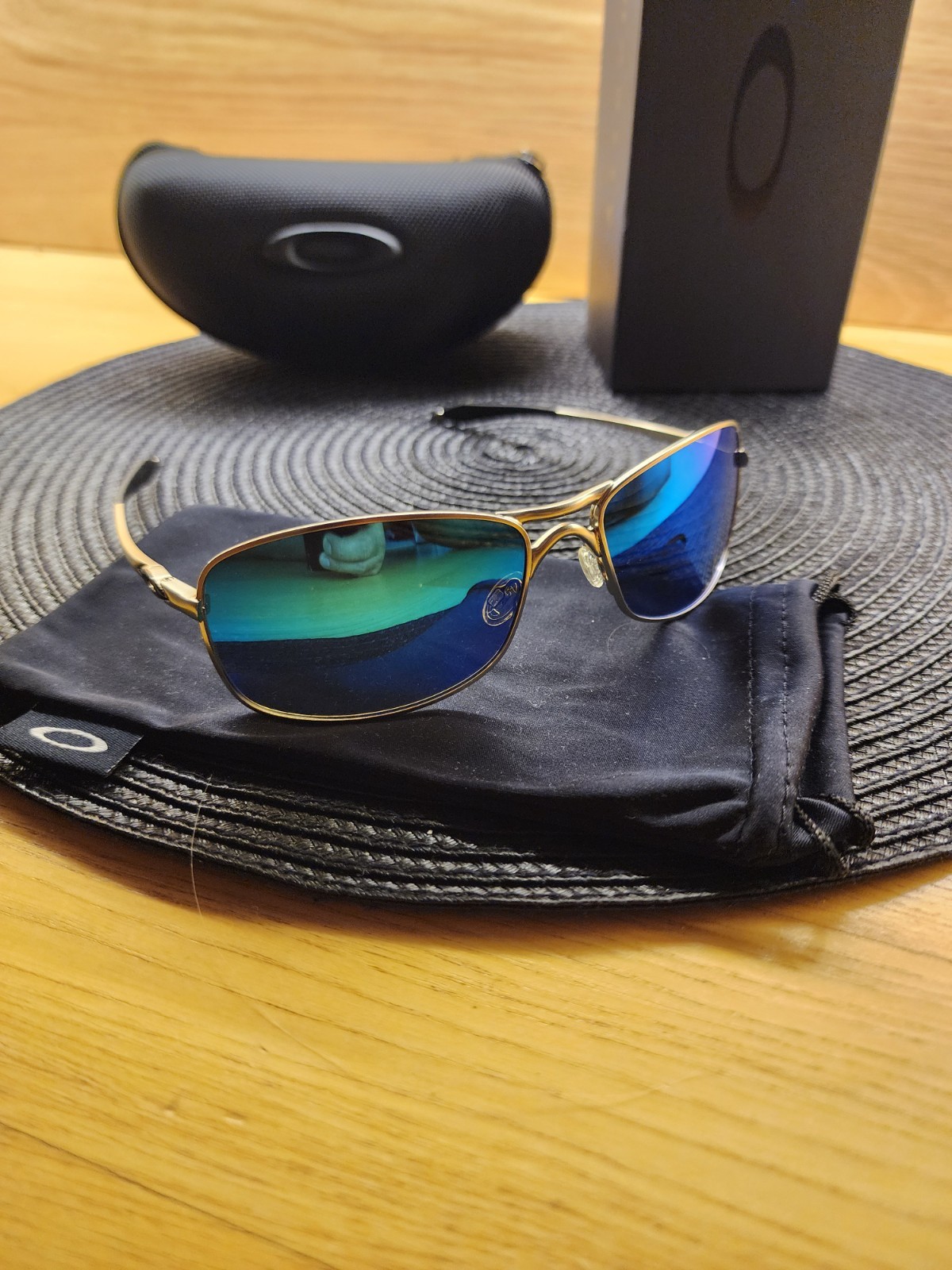 Oakley Crosshair 2.0 Alloy Metal Frame Blue Prizm Polarized Lens Full Pack New