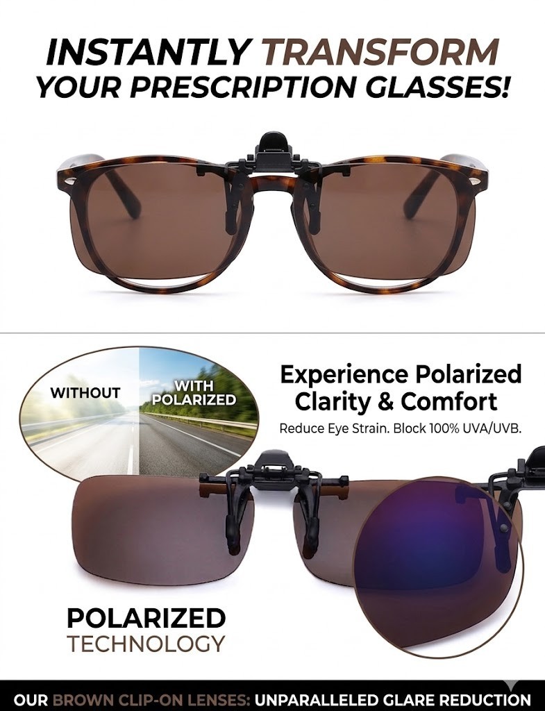 Flip Up Clip On Polarized Sunglasses Men Women 100% UV400 Protection