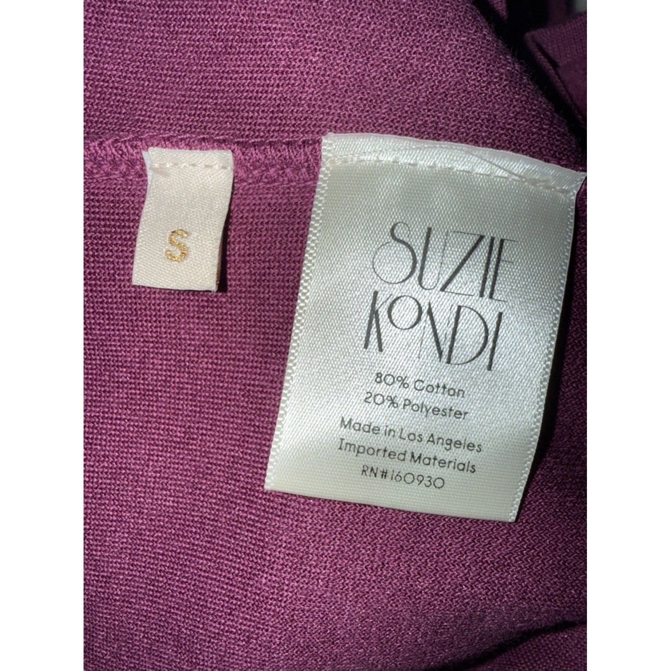 Suzie Kondi Velour Jumpsuit Size Small Dark Magenta Boysenberry NEW