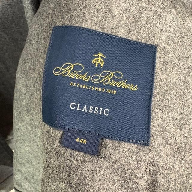 Brooks Brothers Blazer Mens 44R Gray Wool Classic Patch Pocket Vitale Barberis