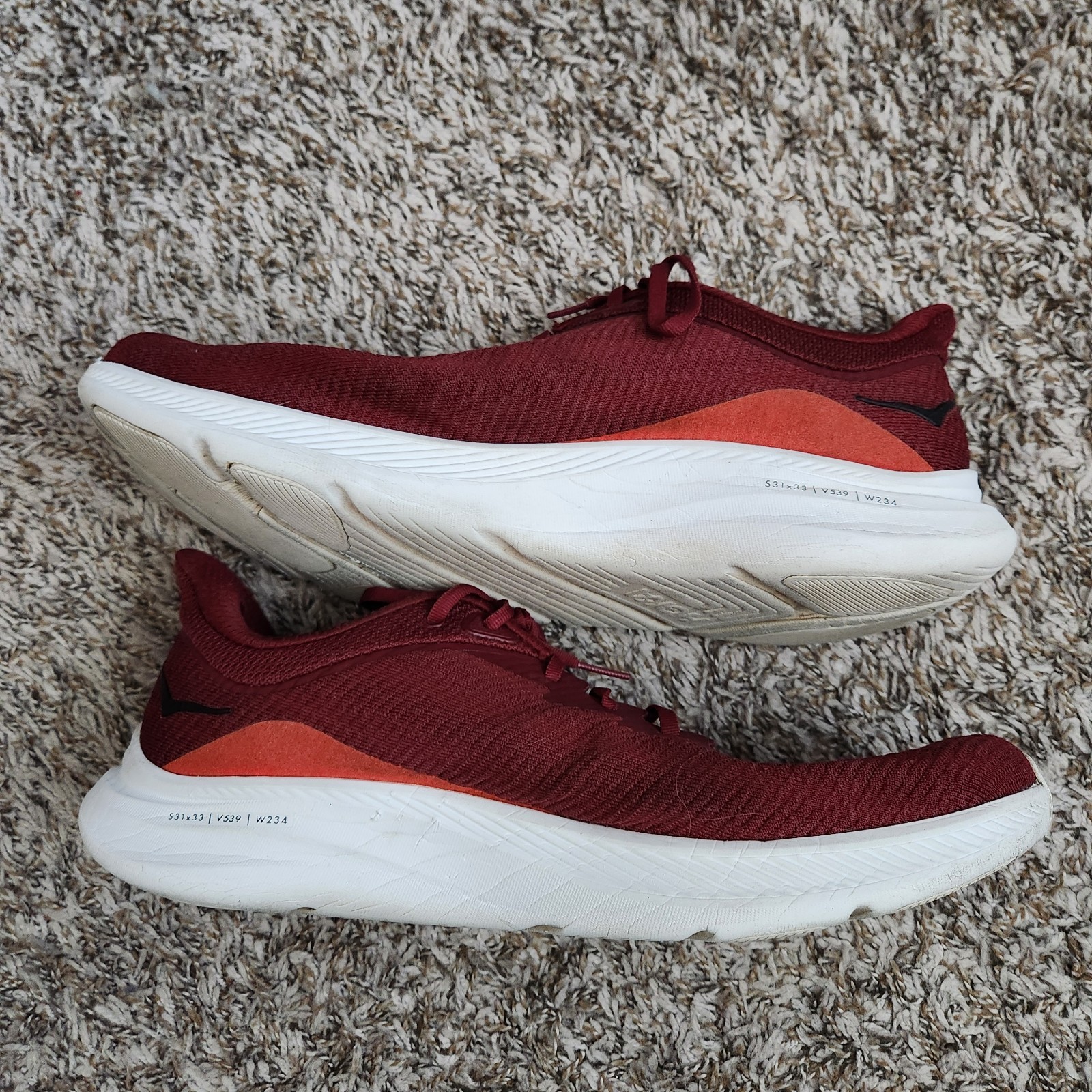 HOKA One One Solimar Running Shoes Sneakers Men’s 14 D Burgundy Red Athletic