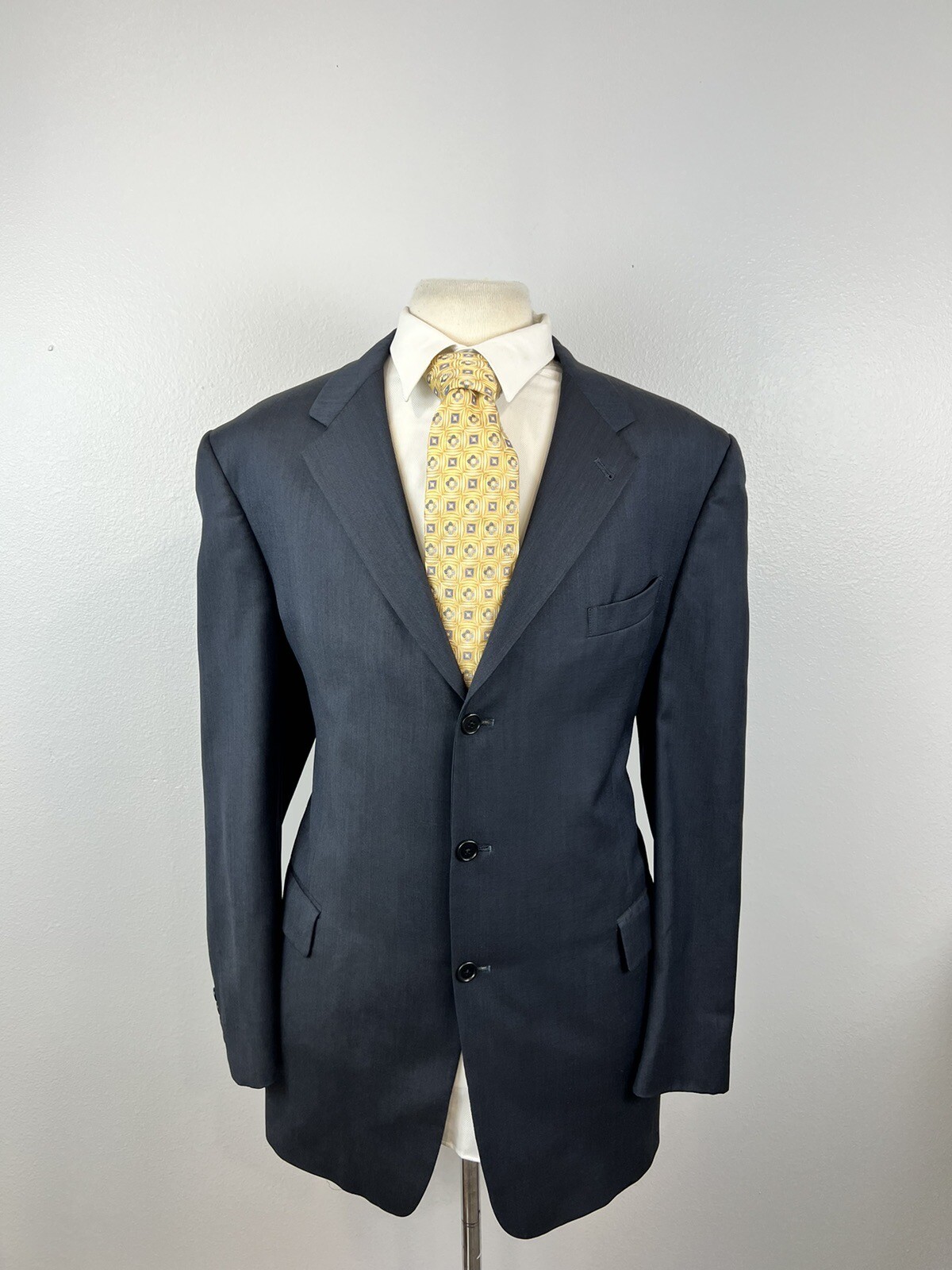 Daniel Cremieux Men’s Navy Nailhead Loro Piana Wool Sport Coat Blazer Size 46 L