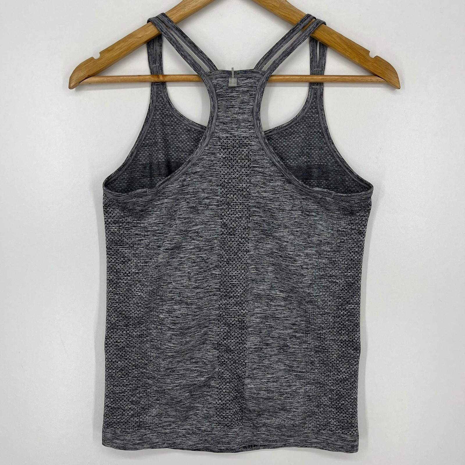 Nike Dri-FIT Womens Space Dye Racerback Tank Top Grey Black Size XS