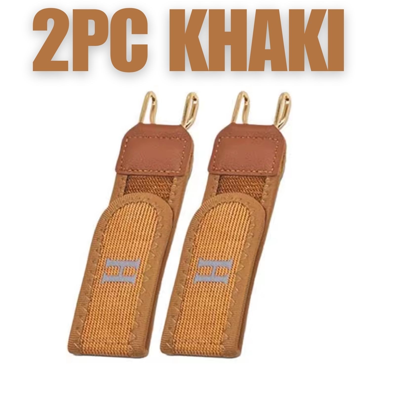 2PCS Tactical Metal Hook Elastic Belt Buckle-Less Invisible Waist Belt Closure